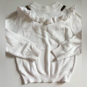 Janie and Jack Elegant White Ruffled Sweater